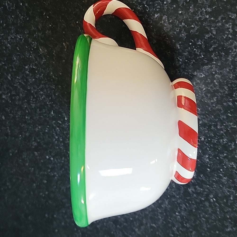 Vintage DEPT 56 Christmas Red Green Peppermint Jumbo Tea Cup Mug Candy Cane